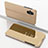 Handytasche Stand Schutzhülle Flip Leder Rahmen Spiegel Tasche für Xiaomi Poco M5 4G Gold