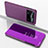 Handytasche Stand Schutzhülle Flip Leder Rahmen Spiegel Tasche für Xiaomi Redmi Note 11E Pro 5G Violett