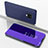 Handytasche Stand Schutzhülle Flip Leder Rahmen Spiegel Tasche für Xiaomi Redmi Note 9 Pro Violett
