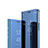 Handytasche Stand Schutzhülle Flip Leder Rahmen Spiegel Tasche L02 für Samsung Galaxy M12 Blau