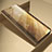 Handytasche Stand Schutzhülle Flip Leder Rahmen Spiegel Tasche L04 für Samsung Galaxy M33 5G Gold