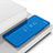 Handytasche Stand Schutzhülle Flip Leder Rahmen Spiegel Tasche L05 für Samsung Galaxy A7 (2018) A750 Blau
