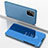 Handytasche Stand Schutzhülle Flip Leder Rahmen Spiegel Tasche ZL1 für Samsung Galaxy A91 Blau