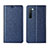 Handytasche Stand Schutzhülle Leder Hülle L03 für Oppo F15 Blau