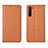 Handytasche Stand Schutzhülle Leder Hülle L04 für Oppo F15 Orange