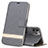 Handytasche Stand Schutzhülle Leder Hülle T08 für Apple iPhone 11 Pro Grau