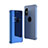 Handytasche Stand Schutzhülle Leder Rahmen Spiegel Tasche für Apple iPhone X Blau