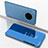 Handytasche Stand Schutzhülle Leder Rahmen Spiegel Tasche für Huawei Mate 30E Pro 5G Blau