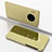Handytasche Stand Schutzhülle Leder Rahmen Spiegel Tasche für Huawei Mate 30E Pro 5G Gold