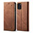 Handytasche Stand Schutzhülle Stoff B01S für Samsung Galaxy A31 Braun