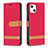 Handytasche Stand Schutzhülle Stoff für Apple iPhone 14 Plus Rot