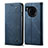 Handytasche Stand Schutzhülle Stoff für Huawei Nova 8i Blau