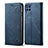 Handytasche Stand Schutzhülle Stoff für Samsung Galaxy A22 4G Blau