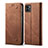 Handytasche Stand Schutzhülle Stoff für Samsung Galaxy A22s 5G Braun