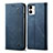 Handytasche Stand Schutzhülle Stoff für Samsung Galaxy M04 Blau