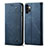 Handytasche Stand Schutzhülle Stoff für Samsung Galaxy M32 5G Blau