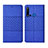 Handytasche Stand Schutzhülle Stoff H01 für Huawei Nova 5i Blau