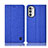 Handytasche Stand Schutzhülle Stoff H12P für Motorola Moto Edge (2022) 5G Blau