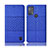 Handytasche Stand Schutzhülle Stoff H12P für Motorola Moto G50 Blau