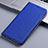 Handytasche Stand Schutzhülle Stoff H12P für Motorola Moto G73 5G Blau