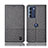 Handytasche Stand Schutzhülle Stoff H14P für Motorola Moto Edge S30 5G Grau