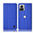 Handytasche Stand Schutzhülle Stoff H14P für Motorola Moto Edge X30 Pro 5G Blau