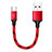 Kabel Type-C Android Universal 25cm S04 für Apple iPad Pro 11 (2022) Rot