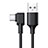 Kabel Type-C Android Universal T22 für Apple iPad Air 5 10.9 (2022) Schwarz