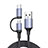 Kabel Type-C und Mrico USB Android Universal 3A H01 für Apple iPhone 15 Pro Max Dunkelgrau