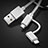 Lightning USB Ladekabel Kabel Android Micro USB C01 für Apple iPad 10.2 (2020) Silber