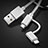 Lightning USB Ladekabel Kabel Android Micro USB C01 für Apple iPad Air 4 10.9 (2020) Silber