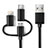 Lightning USB Ladekabel Kabel Android Micro USB C01 für Apple iPad Mini 4 Schwarz