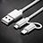 Lightning USB Ladekabel Kabel Android Micro USB C01 für Apple iPhone 5S Silber