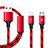 Lightning USB Ladekabel Kabel Android Micro USB ML02 Rot