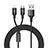 Lightning USB Ladekabel Kabel Android Micro USB ML05 Schwarz