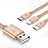 Lightning USB Ladekabel Kabel Android Micro USB Type-C ML03 Gold