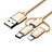 Lightning USB Ladekabel Kabel Android Micro USB Type-C ML05 Gold