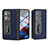 Luxus Leder Hülle Handyhülle und Kunststoff Schutzhülle Hartschalen Tasche BH3 für Oppo Find N2 5G Blau