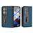 Luxus Leder Hülle Handyhülle und Kunststoff Schutzhülle Hartschalen Tasche BH8 für Oppo Find N2 5G Blau