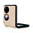 Luxus Leder Hülle Handyhülle und Kunststoff Schutzhülle Hartschalen Tasche BY2 für Huawei P60 Pocket