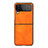 Luxus Leder Hülle Handyhülle und Kunststoff Schutzhülle Hartschalen Tasche C09 für Samsung Galaxy Z Flip4 5G Orange