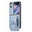 Luxus Leder Hülle Handyhülle und Kunststoff Schutzhülle Hartschalen Tasche SD10 für Oppo Find N2 Flip 5G Hellblau