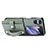 Luxus Leder Hülle Handyhülle und Kunststoff Schutzhülle Hartschalen Tasche SD11 für Oppo Find N2 Flip 5G Grün