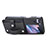 Luxus Leder Hülle Handyhülle und Kunststoff Schutzhülle Hartschalen Tasche SD11 für Oppo Find N2 Flip 5G Schwarz