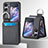 Luxus Leder Hülle Handyhülle und Kunststoff Schutzhülle Hartschalen Tasche SD12 für Oppo Find N2 Flip 5G