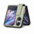 Luxus Leder Hülle Handyhülle und Kunststoff Schutzhülle Hartschalen Tasche SD3 für Oppo Find N2 Flip 5G
