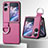 Luxus Leder Hülle Handyhülle und Kunststoff Schutzhülle Hartschalen Tasche SD8 für Oppo Find N2 Flip 5G
