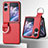Luxus Leder Hülle Handyhülle und Kunststoff Schutzhülle Hartschalen Tasche SD8 für Oppo Find N2 Flip 5G Rot