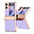 Luxus Leder Hülle Handyhülle und Kunststoff Schutzhülle Hartschalen Tasche WZ1 für Oppo Find N2 Flip 5G Violett
