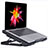 NoteBook Halter Halterung Kühler Cooler Kühlpad Lüfter Laptop Ständer 9 Zoll bis 16 Zoll Universal M16 für Apple MacBook Pro 13 zoll (2020) Schwarz